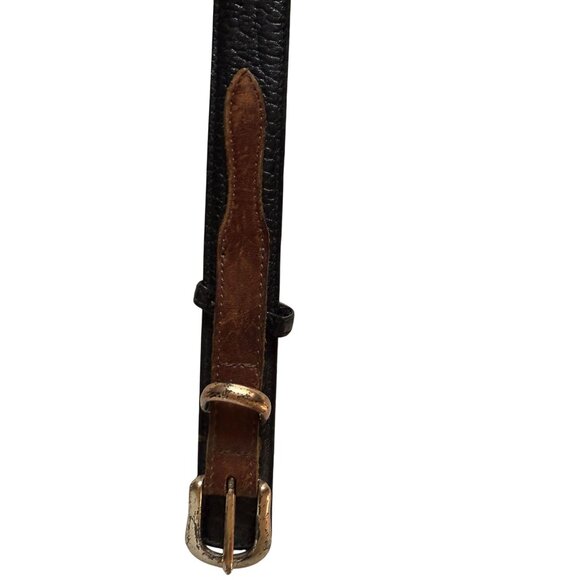 Vintage Leather Belt Women’s Black & Brown Classic Retro Timeless - Picture 5 of 7